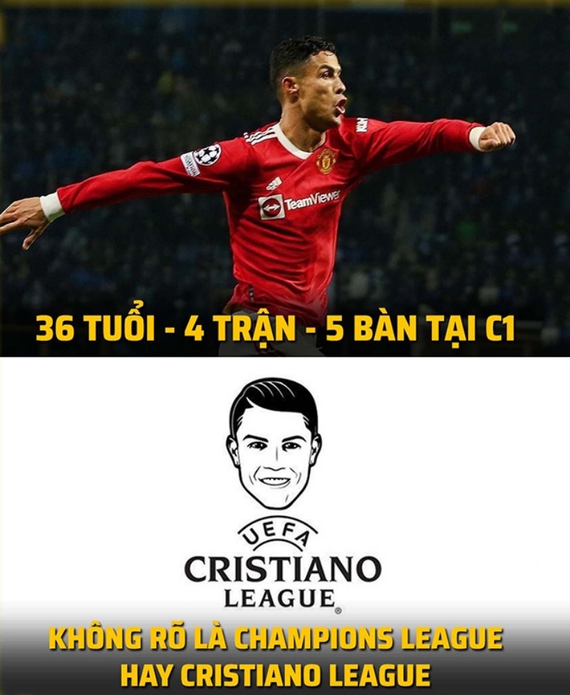 Ảnh chế Ronaldo cứu thầy phút bù giờ khiến fan MU và cả Ngoại Hạng Anh cuời bò