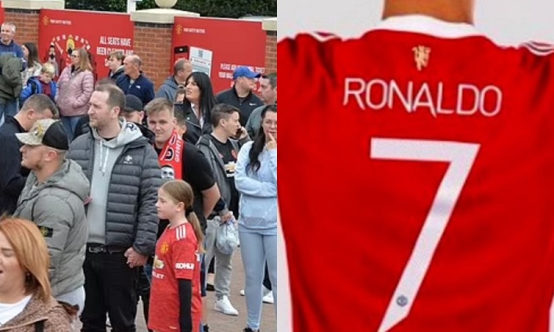 Chiếc áo số 7 của Ronaldo đang được hàng chục triệu fan Quỷ Đỏ đặt mua