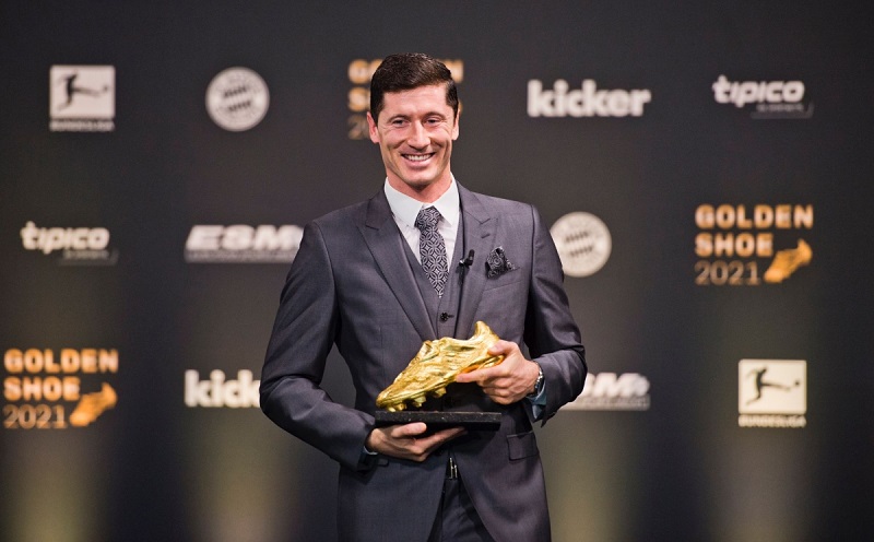 Danh hiệu Chiếc giày Vàng châu Âu 2021 thuộc về Robert Lewandowski