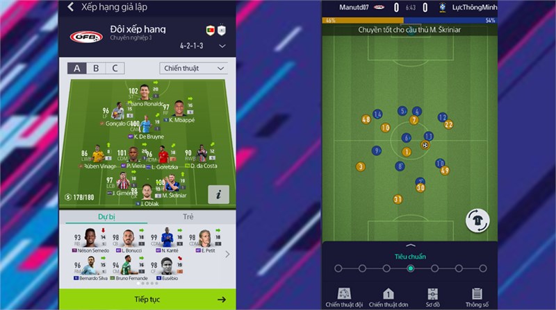 Chế độ giả lập xếp hạng trên FiFA Online 4 Mobile