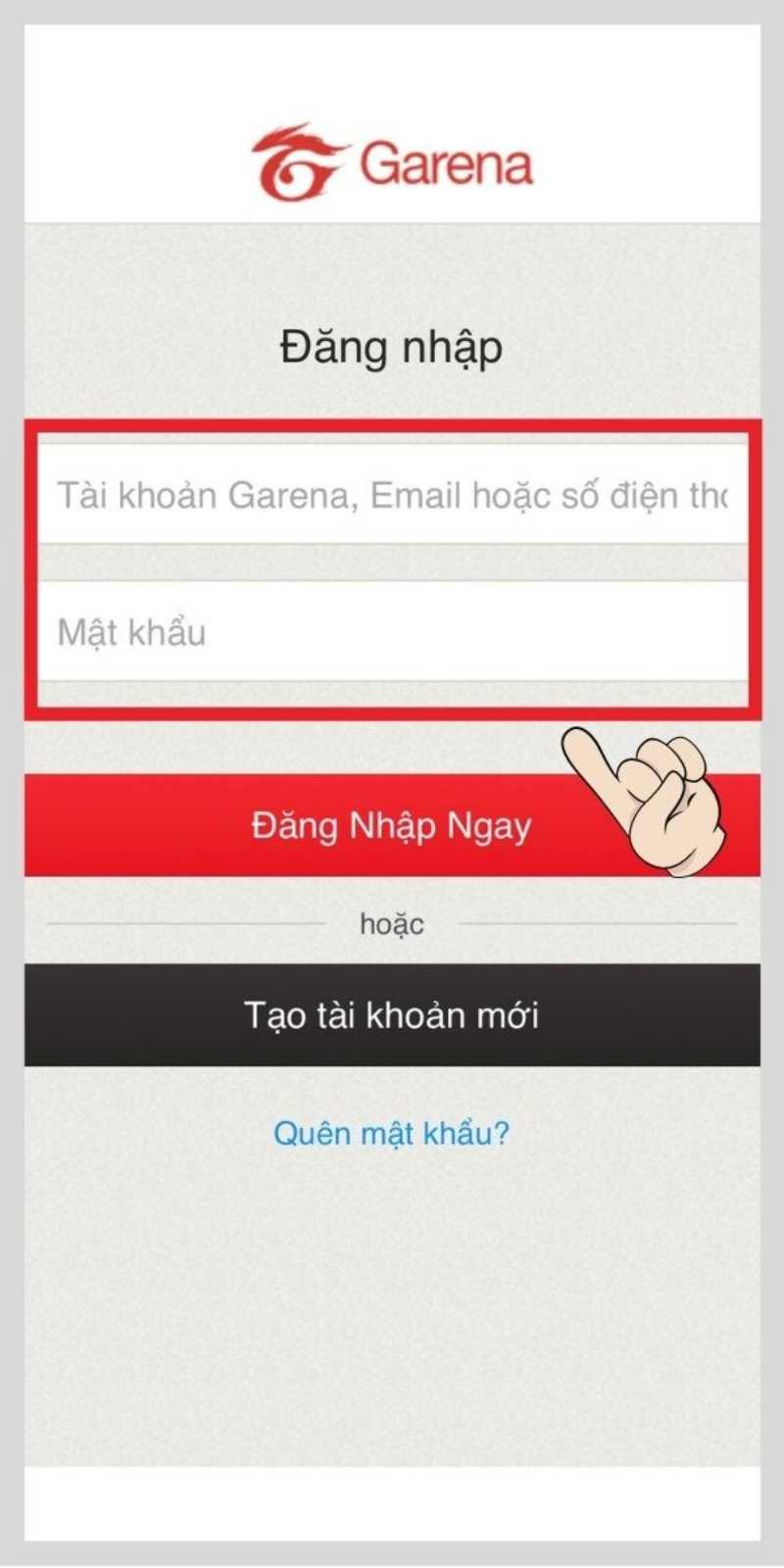 Đăng nhập tài khoản Garena