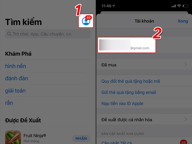 Mở App Store và chọn biểu tượng tài khoản