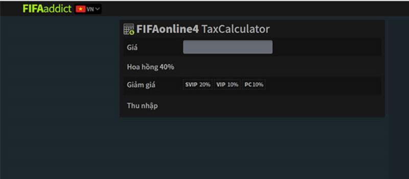 Tính thuế chuyển nhượng cầu thủ trên Fifaaddict