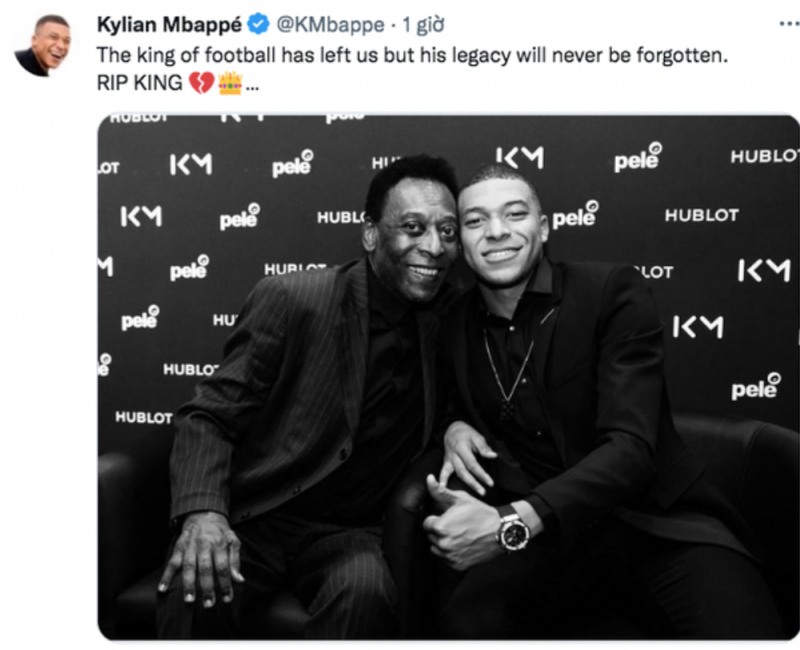 Kylian Mbappe mãi nhớ về Pele