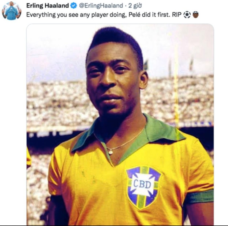 Erling Haaland khẳng định Pele là hình mẫu cho mọi cầu thủ noi theo