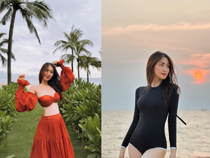 Hòa Minzy tôn dáng với swimsuit